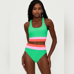 NWT Beach Riot Mackenzine Bikini Top Island Green Size S